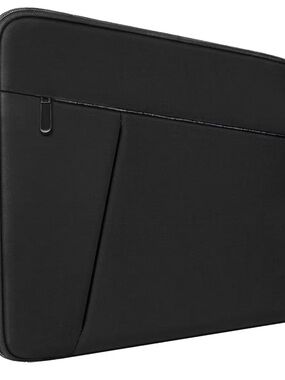 Sleek Black Laptop Sleeve with 2 Front Pockets